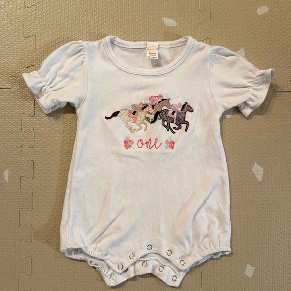 Custom baby girl bubble onesie - 12-18 months